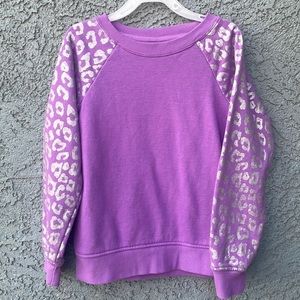 Purple Leopard Print Kids Sweatshirt